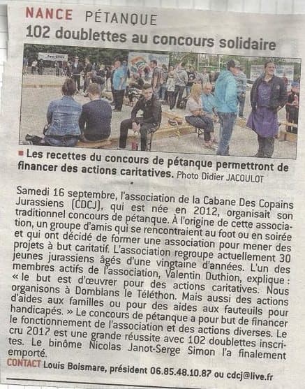 Concours de petanque 2017